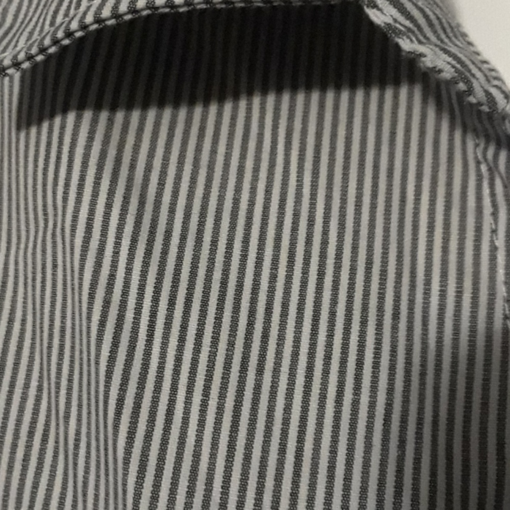 Blouse 4X Navy and White pinstripe